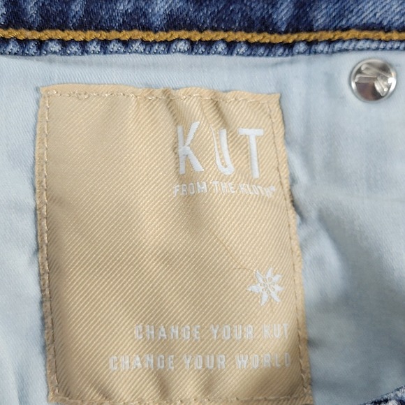 KUT From The Kloth Stella Fab Ab Flare Jeans High Rise Distressed Raw Hem sz 2 - Picture 10 of 11